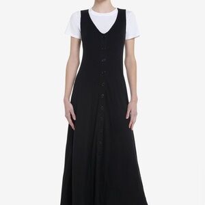 Black and white pinafore twofer midaxi